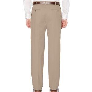 NWT Savane Expandable Waistband Straight Fit Chino Khaki Pants Sz 42W 32L $80